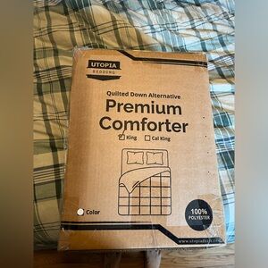 Utopia Bedding, King Size, Comforter, White, Quilted Down Alternative